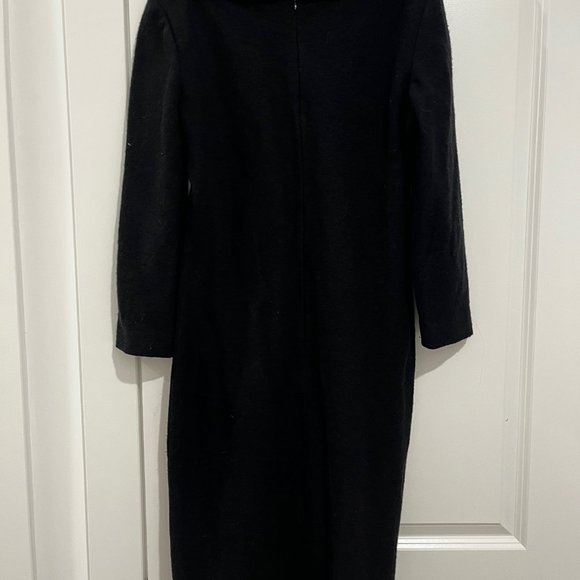 GEORGES RECH of Paris Black Sheath with Fur Trim - Picture 6 of 6